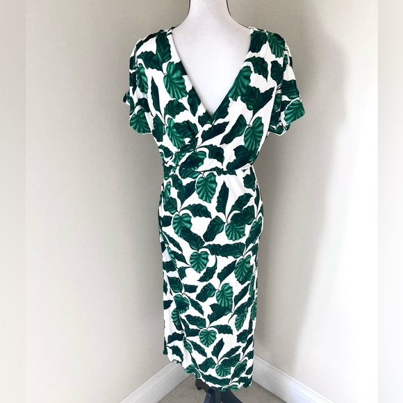 Diane Von Furstenberg Havana Printed Jersey Midi Dress Size L - Picture 10 of 13